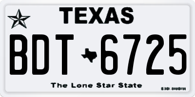 TX license plate BDT6725