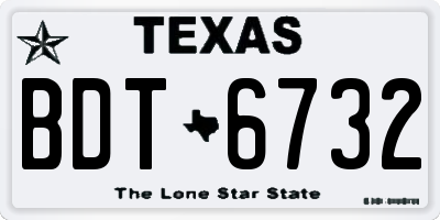 TX license plate BDT6732