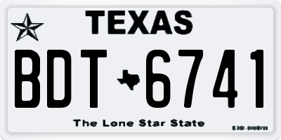 TX license plate BDT6741