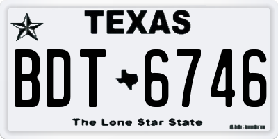 TX license plate BDT6746