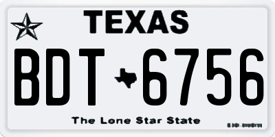 TX license plate BDT6756