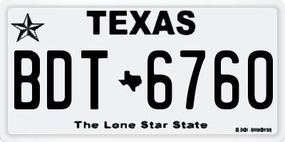 TX license plate BDT6760
