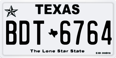 TX license plate BDT6764