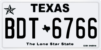 TX license plate BDT6766