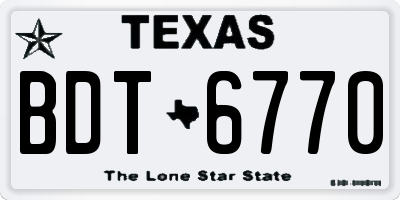 TX license plate BDT6770