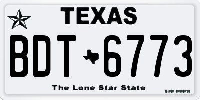 TX license plate BDT6773