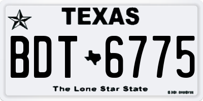 TX license plate BDT6775