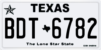 TX license plate BDT6782