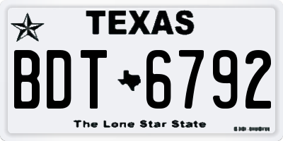 TX license plate BDT6792