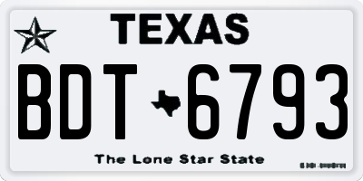 TX license plate BDT6793