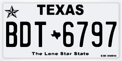 TX license plate BDT6797