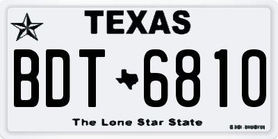 TX license plate BDT6810