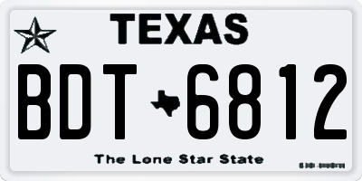 TX license plate BDT6812