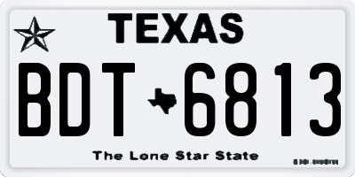 TX license plate BDT6813