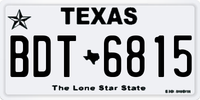TX license plate BDT6815