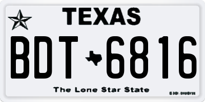 TX license plate BDT6816