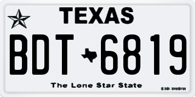 TX license plate BDT6819