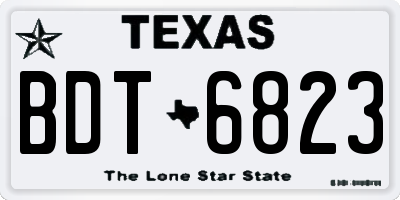 TX license plate BDT6823