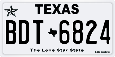 TX license plate BDT6824