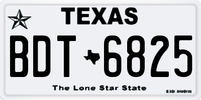 TX license plate BDT6825