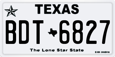 TX license plate BDT6827