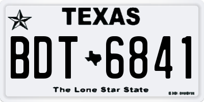 TX license plate BDT6841