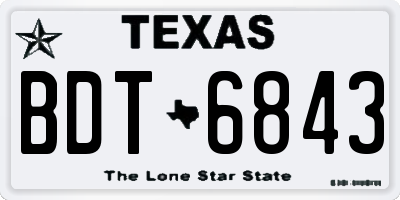 TX license plate BDT6843