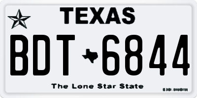 TX license plate BDT6844