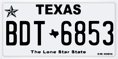 TX license plate BDT6853