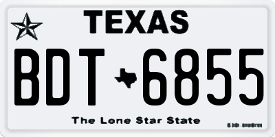 TX license plate BDT6855