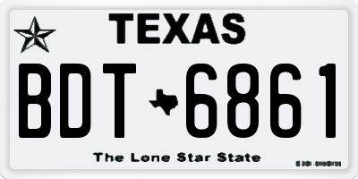 TX license plate BDT6861