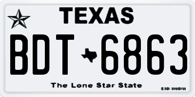 TX license plate BDT6863
