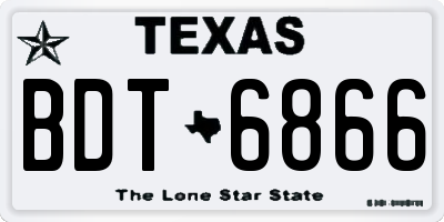 TX license plate BDT6866