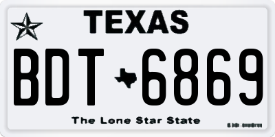 TX license plate BDT6869