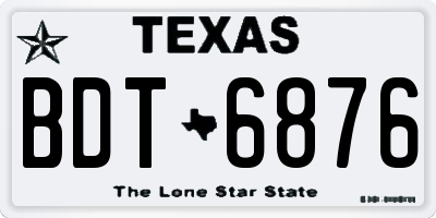 TX license plate BDT6876