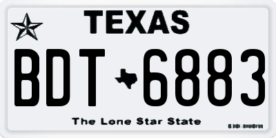 TX license plate BDT6883