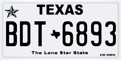 TX license plate BDT6893