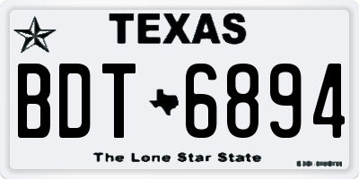 TX license plate BDT6894