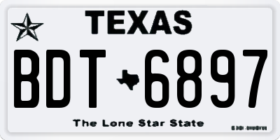 TX license plate BDT6897