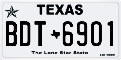 TX license plate BDT6901