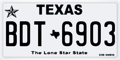 TX license plate BDT6903