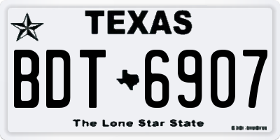 TX license plate BDT6907