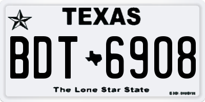 TX license plate BDT6908