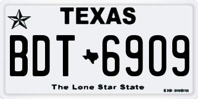 TX license plate BDT6909