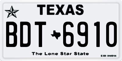 TX license plate BDT6910