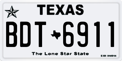 TX license plate BDT6911