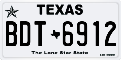 TX license plate BDT6912
