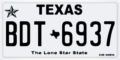 TX license plate BDT6937