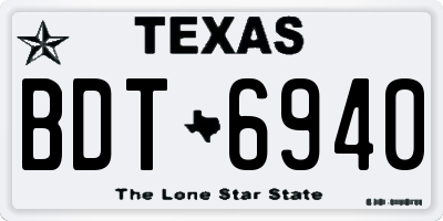 TX license plate BDT6940