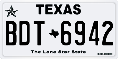TX license plate BDT6942